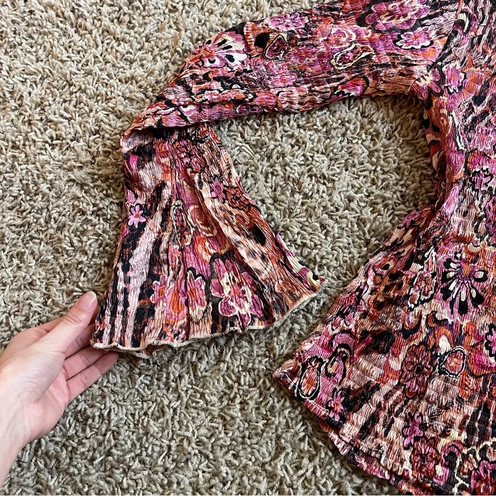 Alberto Makali Pink and Orange Floral Blouse - Picture 4 of 6